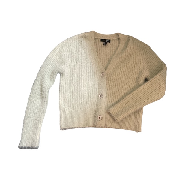 New Look Petite fluffy ribbed cardigan in light green - Picture 3 of 5